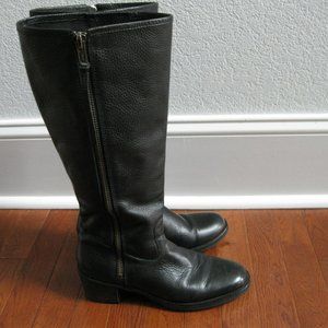 Lucky High Black Leather Boots 9.5